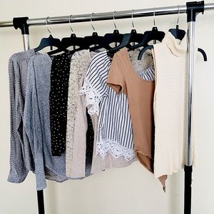 Blouses short sleeve and long, and turtleneck tank